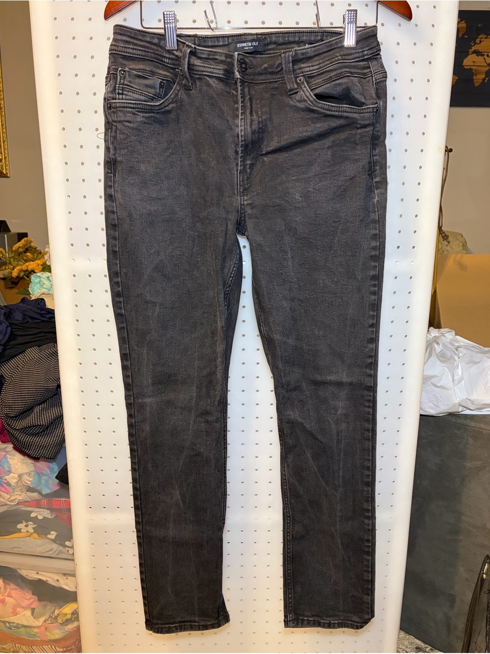 Kenneth Cole Black Skinny Jeans with Faded Wash 34x30